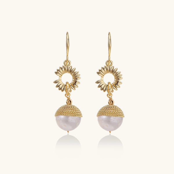 Sunflower Pearl Dangles