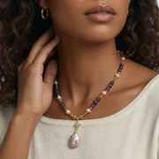 Starfall Amethyst Pearl Necklace