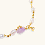 Lavender Drop Pearl Bracelet