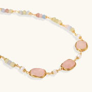 Blushstone Rose Quartz Pearl Necklace