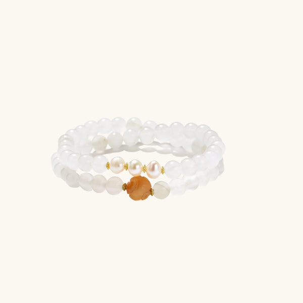 Lotusglow Pearl Agate Bracelet