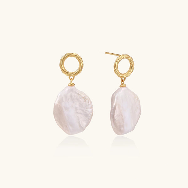 Pearlglow Baroque Pearl Drop Hoops