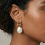 Pearlglow Baroque Pearl Drop Hoops