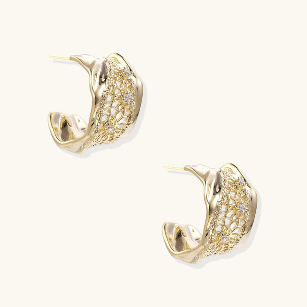 Gilded Veil Hoop Earrings