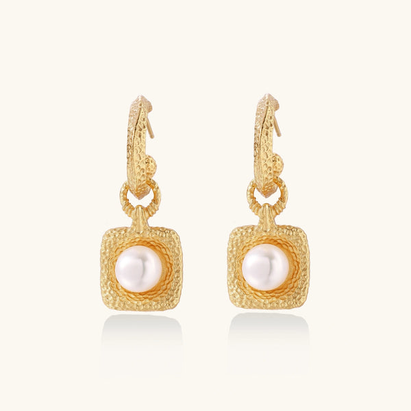 Byzantine Pearl Drop Hoops