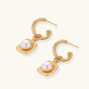 Byzantine Pearl Drop Hoops