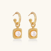 Byzantine Pearl Drop Hoops