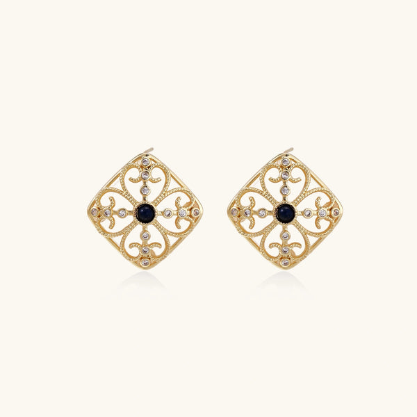 Lapis Oracle Mother-of-Pearl Studs