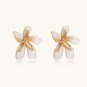 Ivory Plumeria Statement Earrings