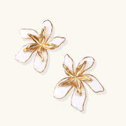 Ivory Plumeria Statement Earrings