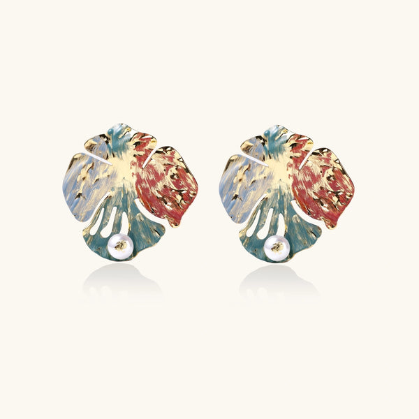 Monstera Pearl Muse Earrings
