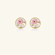 Roseglass Garden Pearl Studs