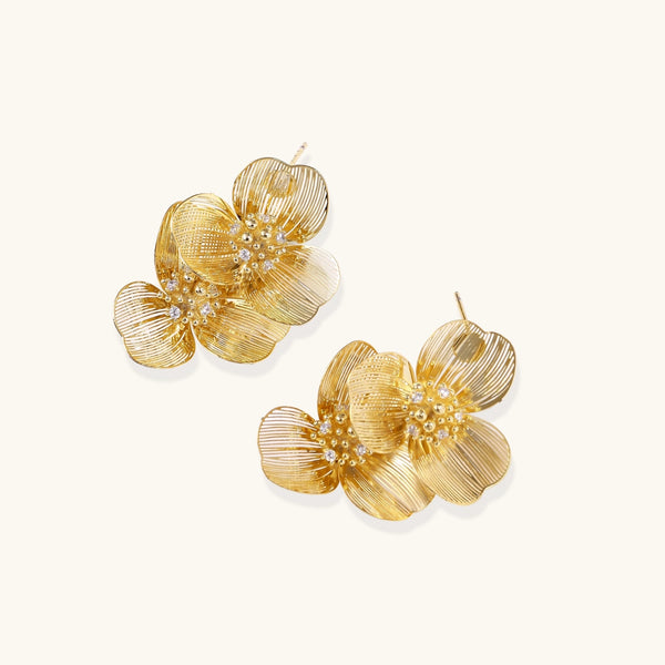 Golden Hour Orchid Studs