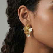 Golden Hour Orchid Studs
