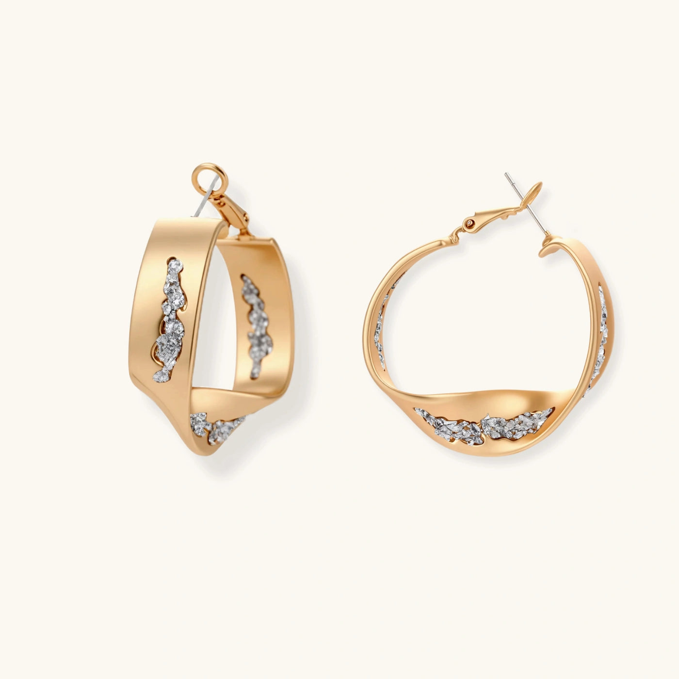 Solarcrest Crystal Wave Hoops