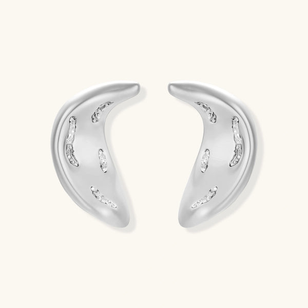 Crater-Silver Earrings