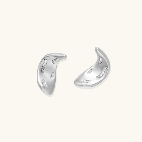 Crater-Silver Earrings