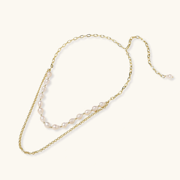 Gilded Pearldrift Layered Necklace