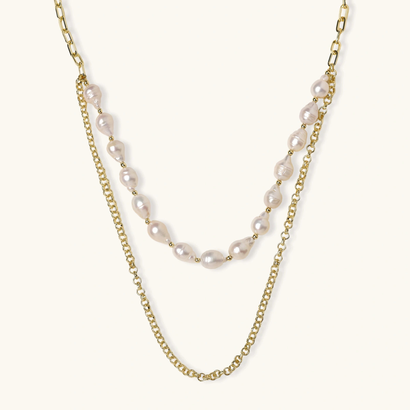 Gilded Pearldrift Layered Necklace