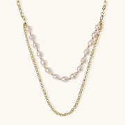 Gilded Pearldrift Layered Necklace