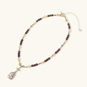 Starfall Amethyst Pearl Necklace