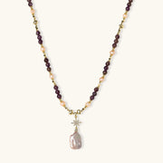 Starfall Amethyst Pearl Necklace