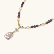 Starfall Amethyst Pearl Necklace