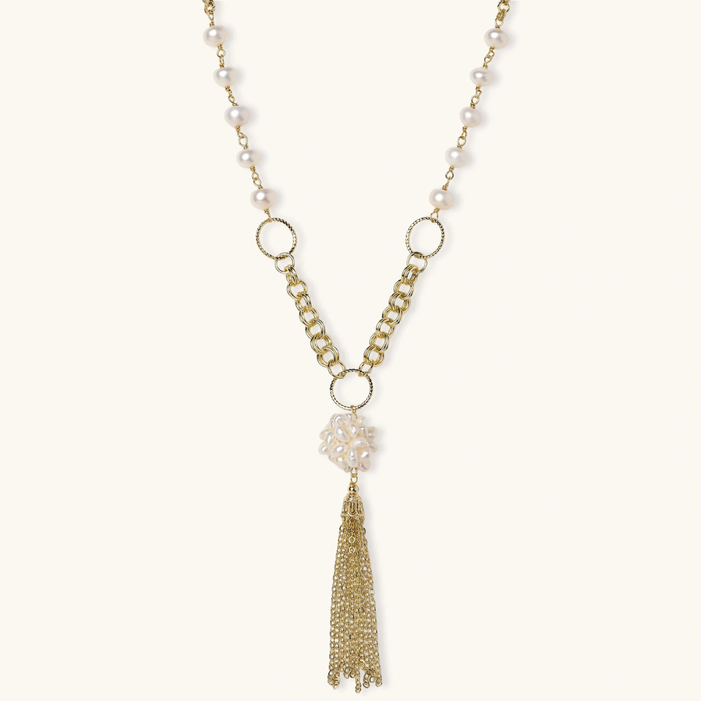 Lustrafall Pearl Tassel Necklace