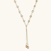 Feather Fall Pearl Lariat