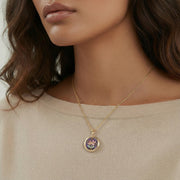 Violetglass Blossom Pendant worn on model