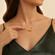 Golden Wishbone Necklace
