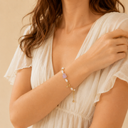 Lavender Drop Pearl Bracelet