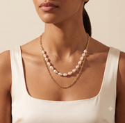 Gilded Pearldrift Layered Necklace
