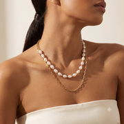Gilded Pearldrift Layered Necklace