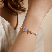 Lavender Drop Pearl Bracelet