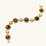 Ambergaze Tiger Eye Pearl Bracelet