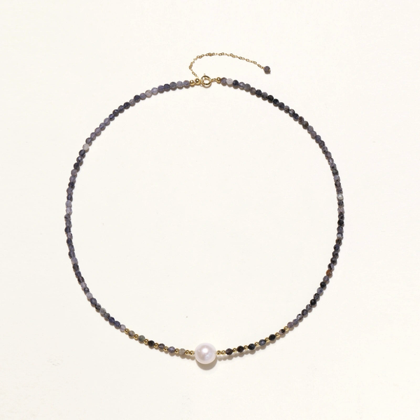 Iolite Dusk Pearl Necklace
