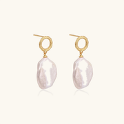 Pearlglow Baroque Pearl Drop Hoops
