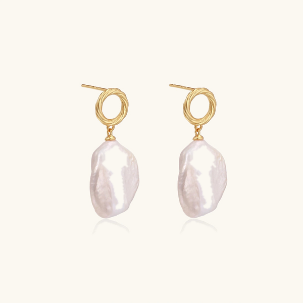 Pearlglow Baroque Pearl Drop Hoops